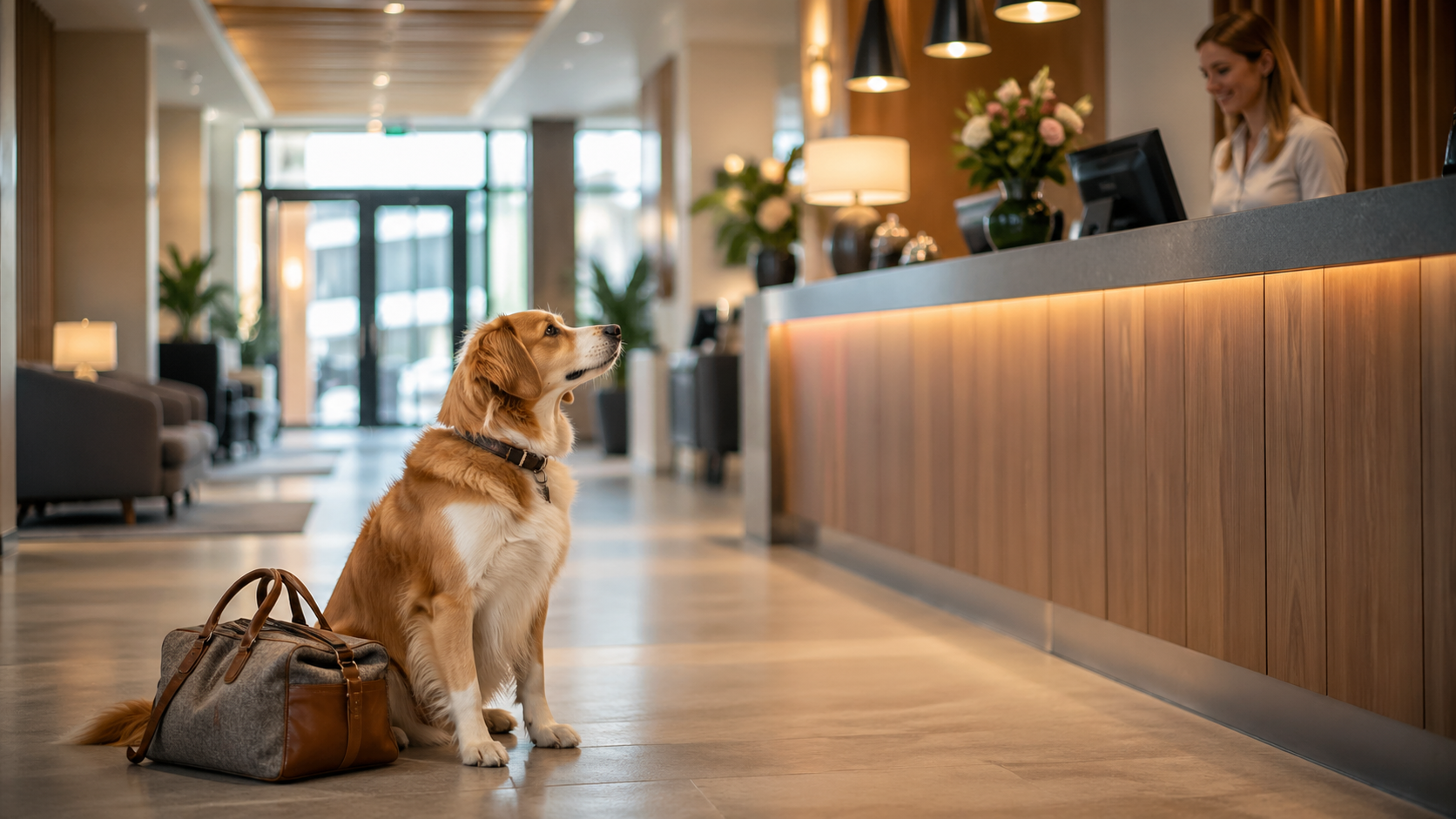 Gepackter Koffer mit Hundesachen
